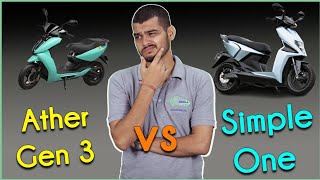 कौन सा खरीदे ? Ather 450x Gen 3 V/S  Simple One । Detailed Comparison। EvHindi