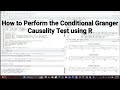 Time Series using R How to Perform the Conditional Granger Causality Test#grangercauality#timeseries