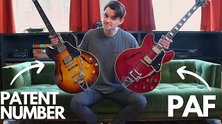 Vintage Gibson Humbucker SHOOTOUT! PAF vs. Patent # Pickups (1961 ES-335 vs 1964 ES-335)