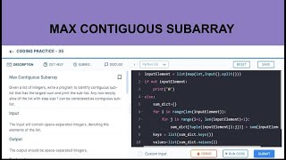 Max Contiguous Sub Array| NxtWave | CCBP | Python Code Challenge #pythonprogramming