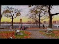 Falling for Boston | Cinematic autumn Sunset at Charles River Esplanade  | Calm and Relaxing Walk 4K