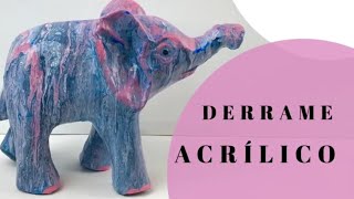 #036 Derrame acrílico sobre un elefante de papel maché