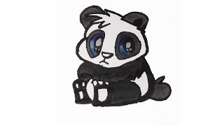 how to draw a cute panda