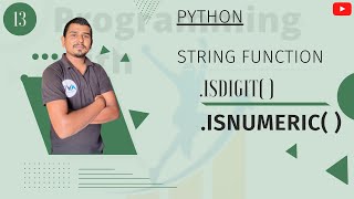 string isdigit function |string isnumeric function in python(Hindi) #string #isdigit #avitsupaul