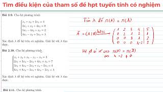 Hướng dẫn bài 2.9 đến 2.12_Đại số tuyến tính_Hệ phương trình tuyến tính