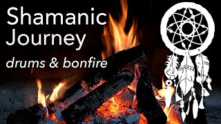 SHAMANIC DRUMS \u0026 Bonfire • Activate Your Higher Mind • Shamanic Journey for Trance and Meditation ☮︎