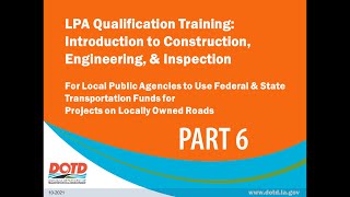 Part 6 Contract Administration For Work Zone Safety