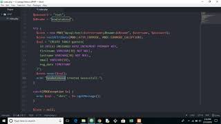 2 Creating a Table in database using PDO || PHP