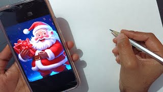 Draw With Me -  Santa Claus Drawing, Christmas Day Drawing 😍 Part - 1