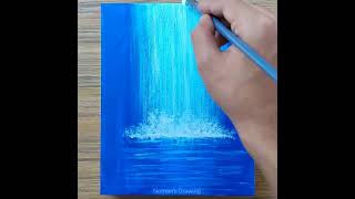 Waterfall Painting with Acrylic #shorts