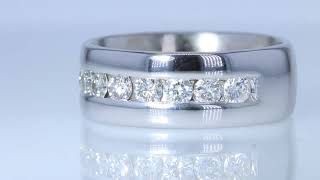 $1995 1.25CTW Round Brilliant Earth Mined Diamonds 14K White Gold Men's Wedding Band LCRings.com