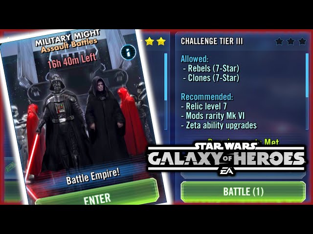 Minimum Team For Military Might Assault Battle Challenge Tier 3 Swgoh