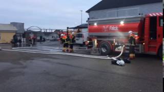 Efterslukning på havnen i Rudkøbing