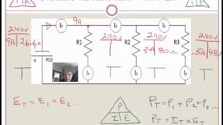 Parallel Circuits: Use Watt's Law to calculate volts, amps and watts