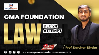 CMA Foundation || Law || Negotiable Instruments Act  || L 1 || Dec 2024 || Prof. Darshan Dhoka