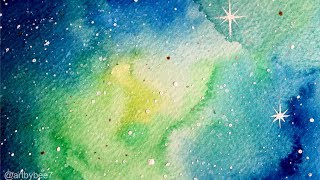 Dreamy Galaxy Watercolor Blending | CALMING to watch! |