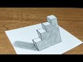 HOW TO DRAW A 3D LADDER FOR BEGINNERS | Mans Art