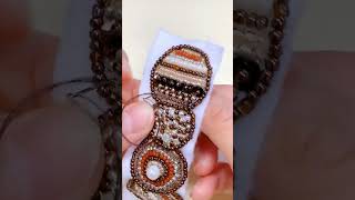 How to make bead embroidery barrettes #shorts