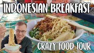 Heavy Indonesian Breakfast: Mie Ayam \u0026 Bubur Ayam INDONESIAN STREET FOOD