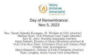11/05/2023 - Day of Remembrance