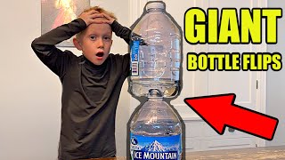 GIANT Bottle Flip Challenge | Colin Amazing