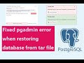 Fixed PostgreSQL databse import / Restore Issue | pgadmin error when restoring database #postgresql