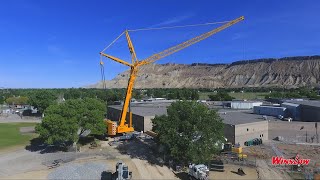 Winslow Crane - 500 ton Liebherr LTM 1400-7.1 hoisting 20,000 lb. rooftop units in Palisade, CO