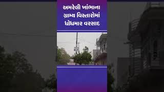 અમરેલી ખાંભાના ગ્રામ્ય વિસ્તારોમાં ધોધમાર વરસાદ | #gujaratrain #gujaratrain #tv9gujarati #shorts