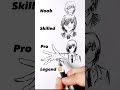 how to draw himeno chainsawman in different levels 😳 shorts anime drawing