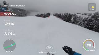 Kronplatz slopes Col Toron \u0026 Miara on a snowy day without a break 😱🚠⛷️👍🍻