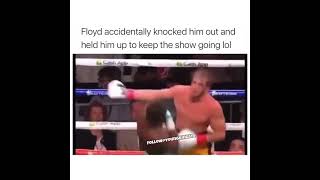 Floyd Mayweather Knocked Out Logan Paul but Held Him Up!