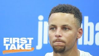 Stephen A. Smith Doesn't Believe Steph Curry Wasn't Mocking LeBron James | First Take | ESPN