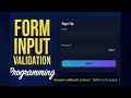 Form Input Validations Part 2  JavaScript Programming Tutorial #speedcode #html #css #coding