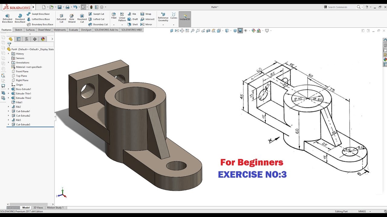 Solidworks Tutorial For Beginners Exercise 61 Riset Solidworks Tutorial For Beginners Exercise 61 Riset
