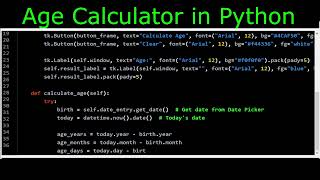 Age Calculator in Python - Build Your Own Program Today! #beginnerpython #coding #python #tkinter