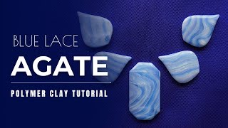 DIY Blue Lace Agate with Polymer Clay | Realistic Gemstone Jewelry Tutorial for Beginners