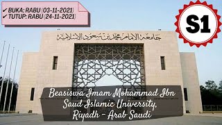 BUKA SAMPAI OKTOBER 2022‼️BEASISWA S1 IMAM MOHAMMAD IBN SAUD ISLAMIC UNIVERSITY,RIYADH-ARAB SAUDI