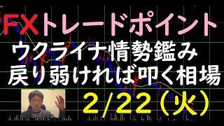 FXチャート分析とデイトレポイント　2/22（火）