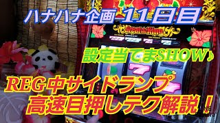 【11日目ハナハナ企画　設定当てまSHOW♪】REG中サイドランプ高速目押しテクニック解説！ハナハナ徹底攻略！＃プレミアムハナハナ＃ツインドラゴンハナハナ＃グレートキングハナハナ