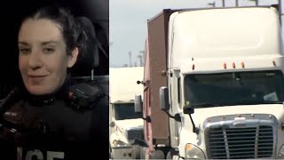 Police officer shows support for truckers rally
