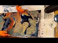 228 Copper Dragon Wandering Traveling Straight Pour Acrylic Fluid Art