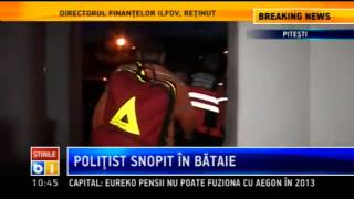 Politist batut cu pumnii si picioarele de un sofer de TIR in Pitesti