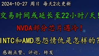 美股 重磅！美股交易时间或延长至22小时/天！NVDA部分芯片遇冷，价格大跌！INTC和AMD恩怨情仇是怎样的？AFRM、CB、COIN、JPM、UBER、HOOD、LLY、MSFT、AMD、SOXL