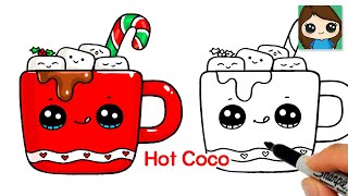 How to Draw Hot Chocolate 🎄Cute Christmas Winter Art