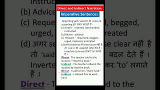 Direct and Indirect Narration Imperative Sentences | Order, request,advice wale sentence ke Indirect