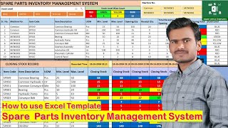How to use Excel Template Spare Parts Inventory Management System