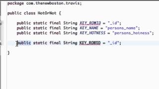 Android Application Development Tutorial - 112 - Setting up SQLite Database Variables