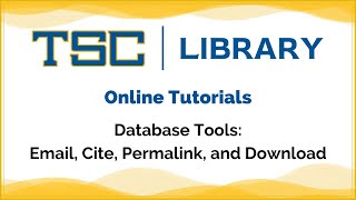 Database Tools: Email, Cite, Permalink, and Download