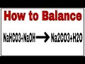 How to balance NaHCO3+NaOH=Na2CO3+H2O|Chemical equation NaHCO3+NaOH=Na2CO3+H2O|