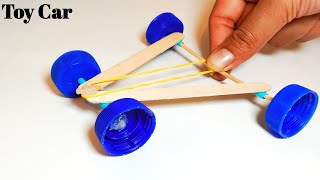 DIY TOY CAR /खिलौना गाड़ी /How To Make a Mini Rubber Band Car#crafts #toys @CreatorBarnali